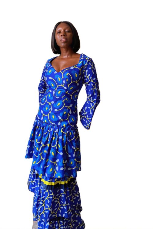 NJI African Print Layered Mermaid Dress by Deckabydeka