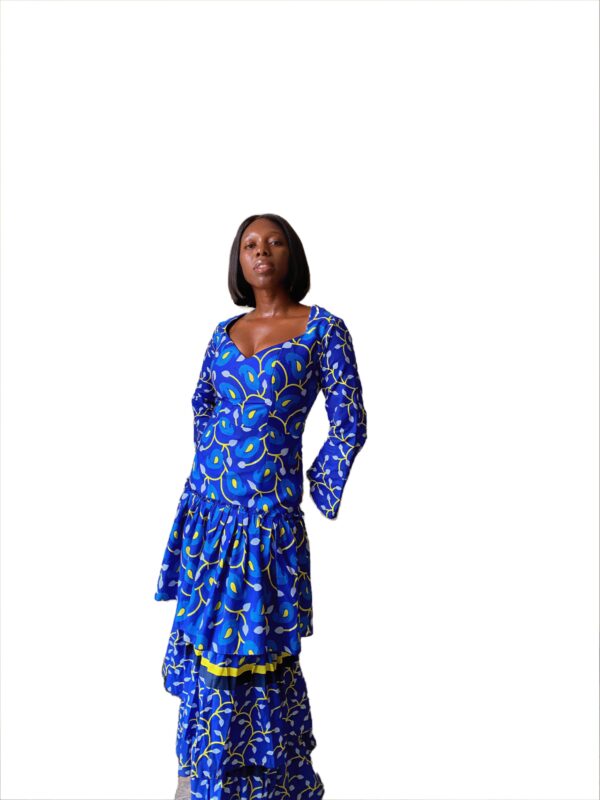 NJI African Print Layered Mermaid Dress by Deckabydeka - Image 3